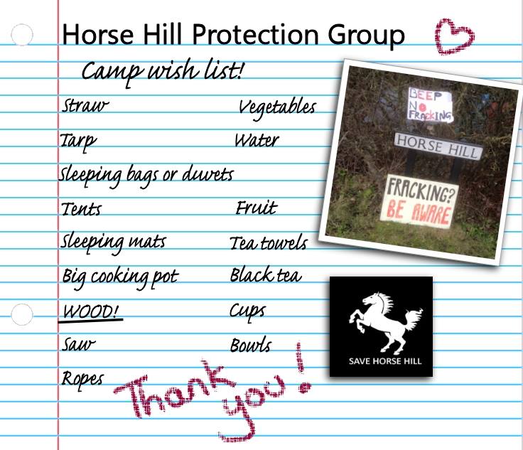 Horse Hill wish list